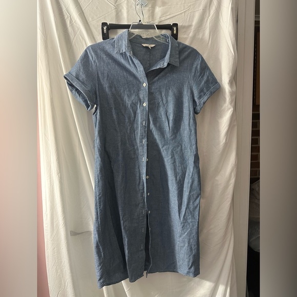 LL Bean Signature Womens Chambray Dress (Size 14) - Picture 2 of 2